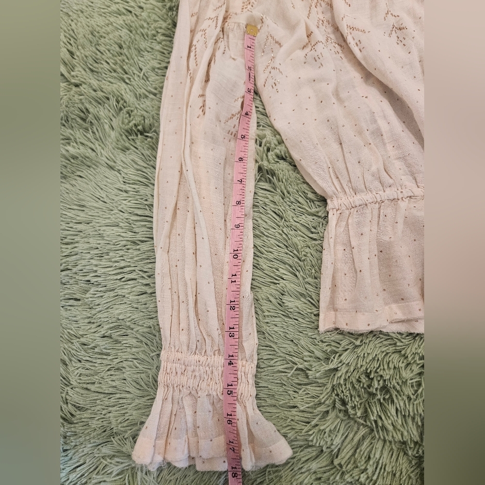 Free People Counting Stars Peasant Blouse Boho Size S - Picture 12 of 14